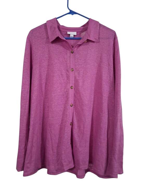 J. Jill Tops - J. Jill Love Linen Long Sleeve Button Down Shirt in Wild Orchid
